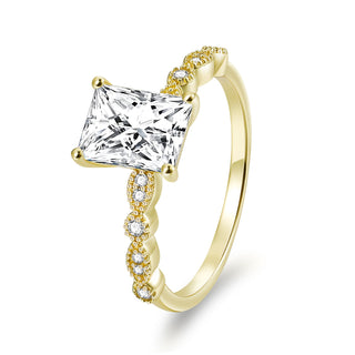Fine Jewelry Wholesale 2ct Zircon S925 Sterling Silver Rings for Women Wedding Anniversary Engagement
