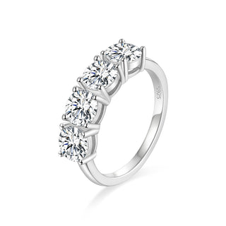Wholesale Fine Jewelry 2ct Round Cut 925 Sterling Silver Eternity Moissanite Ring Promise Wedding Band for Women Girls