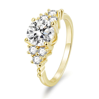 1.5ct Round Cut Zircon S925 Sterling Silver Ring Fine Jewelry for Women's Wedding Engagement or Party