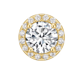 Hypoallergenic 14K Gold Plated 925 Sterling Silver 0.5CT Round Cut Cubic Zirconia CZ Stud Earrings for Women Men