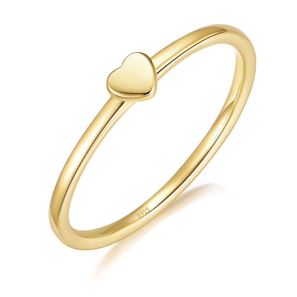 14K Gold Plated 925 Sterling Silver Rings Women Stackable Wedding Bands