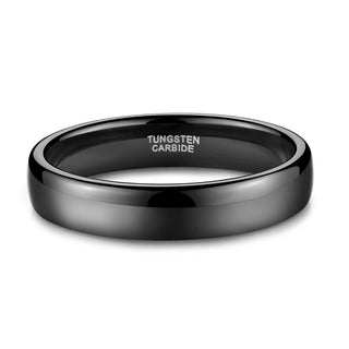 4mm Classic Tungsten Wedding Bands Ring for Men Black Polished Tungsten Carbide Rings