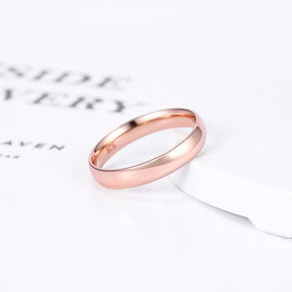4mm 925 Sterling Silver Rings Women Rose Gold Ring Wedding Bands