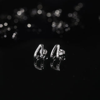 925 Sterling Silver Half Hoop Earrings For Women CZ Cubic Zirconia Earrings Small Split Huggie Hypoallergenic