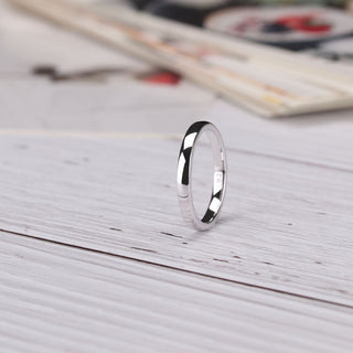 2mm High Polished Women 925 Sterling Silver Rings Wedding Bands