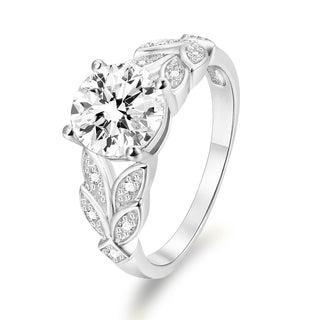 2ct Round Cut Zircon S925 Sterling Silver Ring Fine Jewelry for Women's Wedding Engagement Anniversary Party Gifts