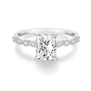 Fine Jewelry Wholesale 2ct Zircon S925 Sterling Silver Rings for Women Wedding Anniversary Engagement
