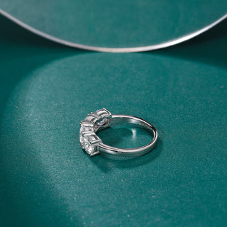 Wholesale Fine Jewelry 2ct Round Cut 925 Sterling Silver Eternity Moissanite Ring Promise Wedding Band for Women Girls