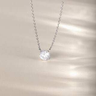 925 Sterling Silver Necklaces for Women Solitaire 1.5 Carat CZ Round Cut Pendant
