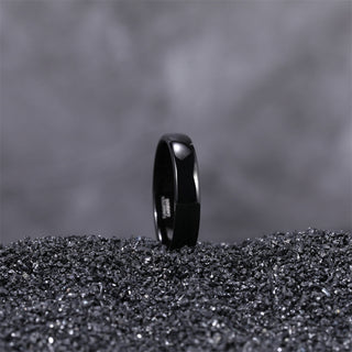 4mm Classic Tungsten Wedding Bands Ring for Men Black Polished Tungsten Carbide Rings