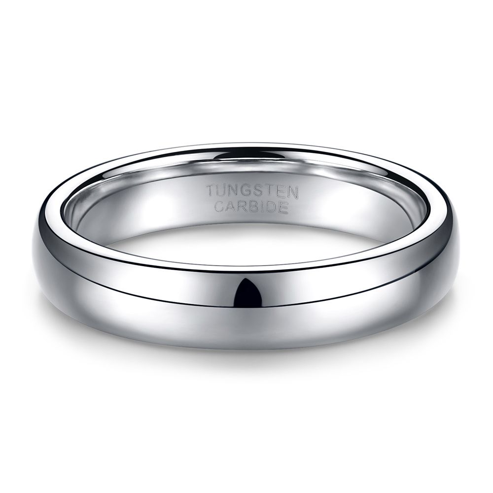 4mm High Polished Silver Color Tungsten Rings For Men Women Wedding Bands