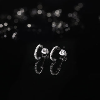 925 Sterling Silver Earrings Women CZ Cubic Zirconia Half Hoop Earrings Stud Fashion Jewelry Valentine's Day Present