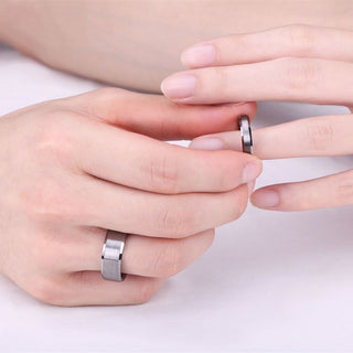 8mm Brushed Tungsten Rings Silver Men Tungsten Carbide Ring Wedding Rings