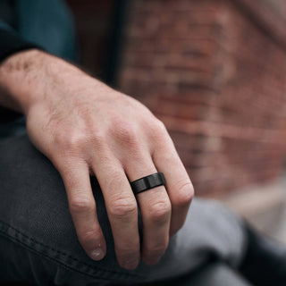 Classic 8mm Titanium Ring Men Women Black Matte Wedding Engagement Band Brushed Unisex Couple Rings