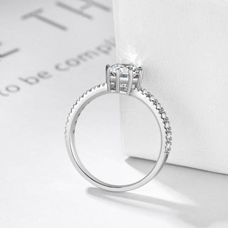 925 Sterling Silver Ring 3A+Cubic Zirconia Women Classic Engagement Ring