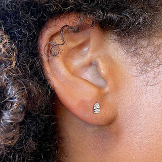 Fashion Jewelry 1CT Teardrop Cut Cubic Zirconia 925 Sterling Silver Stud Earrings For Women