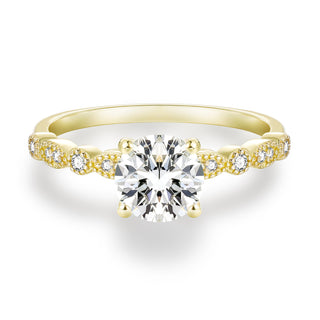 1.2CT Round Cut Zircon S925 Sterling Silver Ring Romantic Engagement Anniversary Wedding Fine Jewelry for Women