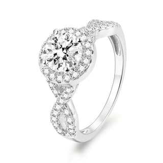 Fine Jewelry 1ct Round Cut Zircon S925 Sterling Silver Ring for Women Wedding Engagement Party Gifts
