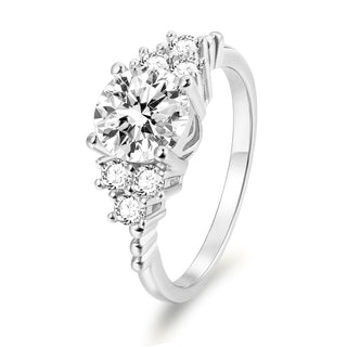 1.5ct Round Cut Zircon S925 Sterling Silver Ring Fine Jewelry for Women's Wedding Engagement or Party