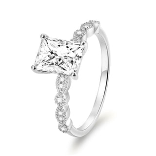 Fine Jewelry Wholesale 2ct Zircon S925 Sterling Silver Rings for Women Wedding Anniversary Engagement