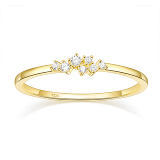 925 Sterling Silver Gold Plated D Grade Round Cut Moissanite Rings