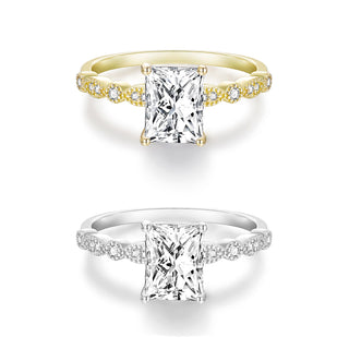 Fine Jewelry Wholesale 2ct Zircon S925 Sterling Silver Rings for Women Wedding Anniversary Engagement