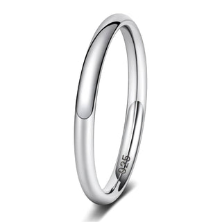 1.5mm Women 925 Sterling Silver Rings Wedding Bands