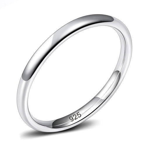 1.5mm Women 925 Sterling Silver Rings Wedding Bands