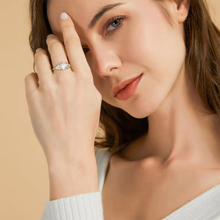 1.5ct Round Cut Zircon S925 Sterling Silver Ring Fine Jewelry for Women's Wedding Engagement or Party