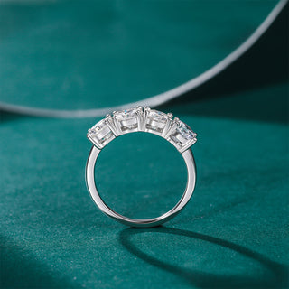 Wholesale Fine Jewelry 2ct Round Cut 925 Sterling Silver Eternity Moissanite Ring Promise Wedding Band for Women Girls