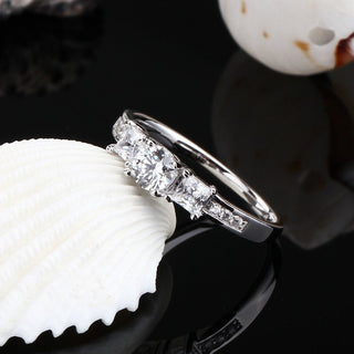 925 Sterling Silver 3A+Cubic Zirconia Rings Women Engagement Ring