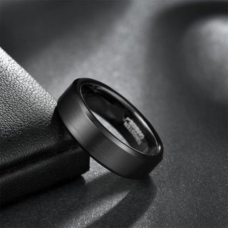 6mm Black Gun Plated Tungsten Carbide Rings Men Women Brushed Engagement Bands