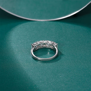 Wholesale Fine Jewelry 2ct Round Cut 925 Sterling Silver Eternity Moissanite Ring Promise Wedding Band for Women Girls