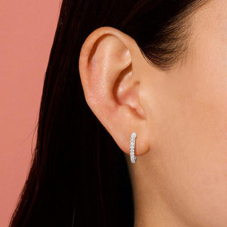 925 Sterling Silver Earrings Women CZ Cubic Zirconia Half Hoop Earrings Stud Fashion Jewelry Valentine's Day Present