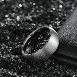 8mm Brushed Men Tungsten Carbide Ring Engagement Wedding Bands