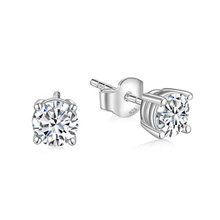 Hypoallergenic 0.5ct Moissanite Round Cut 925 Sterling Silver Stud Earrings For Women