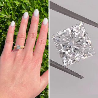 14k Gold Plated 2Ct 925 Sterling Silver Bridal Ring Sets Princess Square Cut CZ Women Engagement Rings