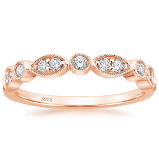 925 Sterling Silver Round Moissanite Rings VVS1 Clarity Wedding Rings for Women