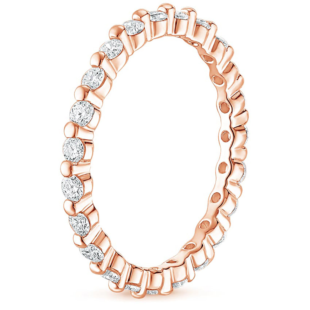 925 Sterling Silver Rings Stackable Rings Full VVS1 Moissanite Wedding Band for Women