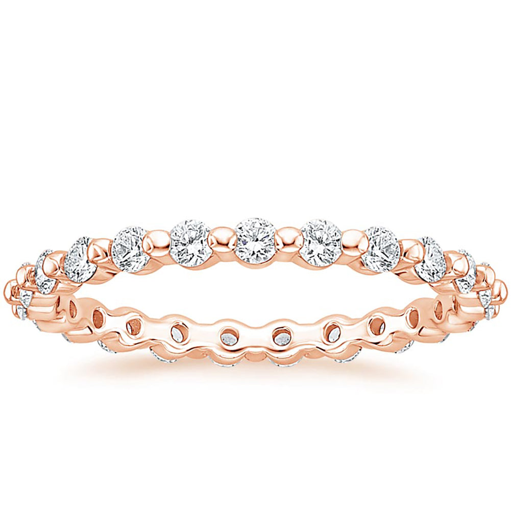 925 Sterling Silver Rings Stackable Rings Full VVS1 Moissanite Wedding Band for Women