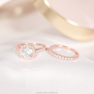 3 ct Round Cut Moissanite 925 Sterling Silver Bridal Set
