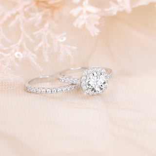 3 ct Round Cut Moissanite 925 Sterling Silver Bridal Set