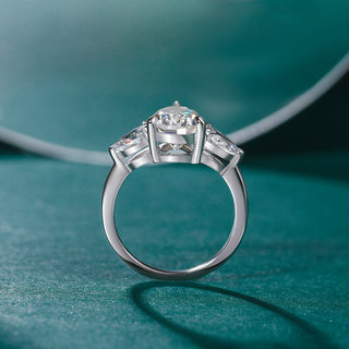 Fine Jewelry 2ct Pear Cut VVS1 D 925 Sterling Silver Eternity Moissanite Engagement Ring Promise Wedding Band for Women