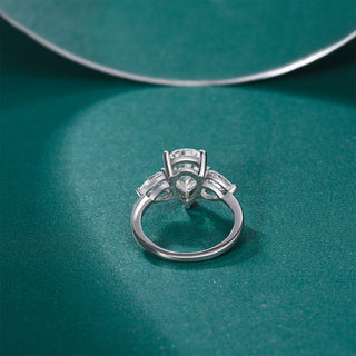 Fine Jewelry 2ct Pear Cut VVS1 D 925 Sterling Silver Eternity Moissanite Engagement Ring Promise Wedding Band for Women