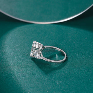 Fine Jewelry 2ct Pear Cut VVS1 D 925 Sterling Silver Eternity Moissanite Engagement Ring Promise Wedding Band for Women