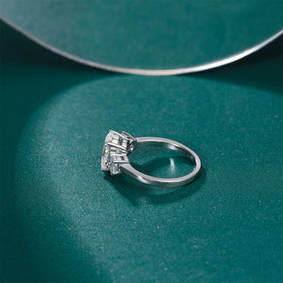 Fine Jewellery 2ct Round Cut Cubic Zirconia Rhodium Plated 925 Sterling Silver Ring for Women Engagement Wedding