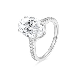 Fine Jewelry 6ct Oval Cut Zircon S925 Sterling Silver Ring for Women Engagement Wedding Gifts