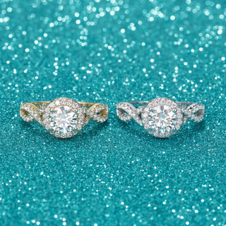Fine Jewelry 1ct Round Cut Zircon S925 Sterling Silver Ring for Women Wedding Engagement Party Gifts