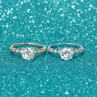 1.2CT Round Cut Zircon S925 Sterling Silver Ring Romantic Engagement Anniversary Wedding Fine Jewelry for Women