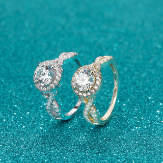 Fine Jewelry 1ct Round Cut Zircon S925 Sterling Silver Ring for Women Wedding Engagement Party Gifts